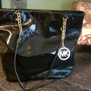 Black Leather Michael Kors Purse